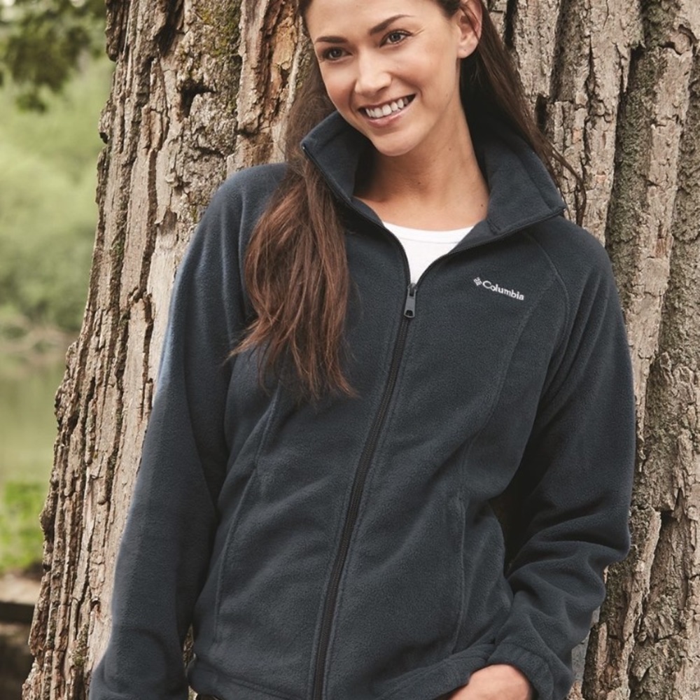 Ladies Small Dark gray Columbia fleece zip up